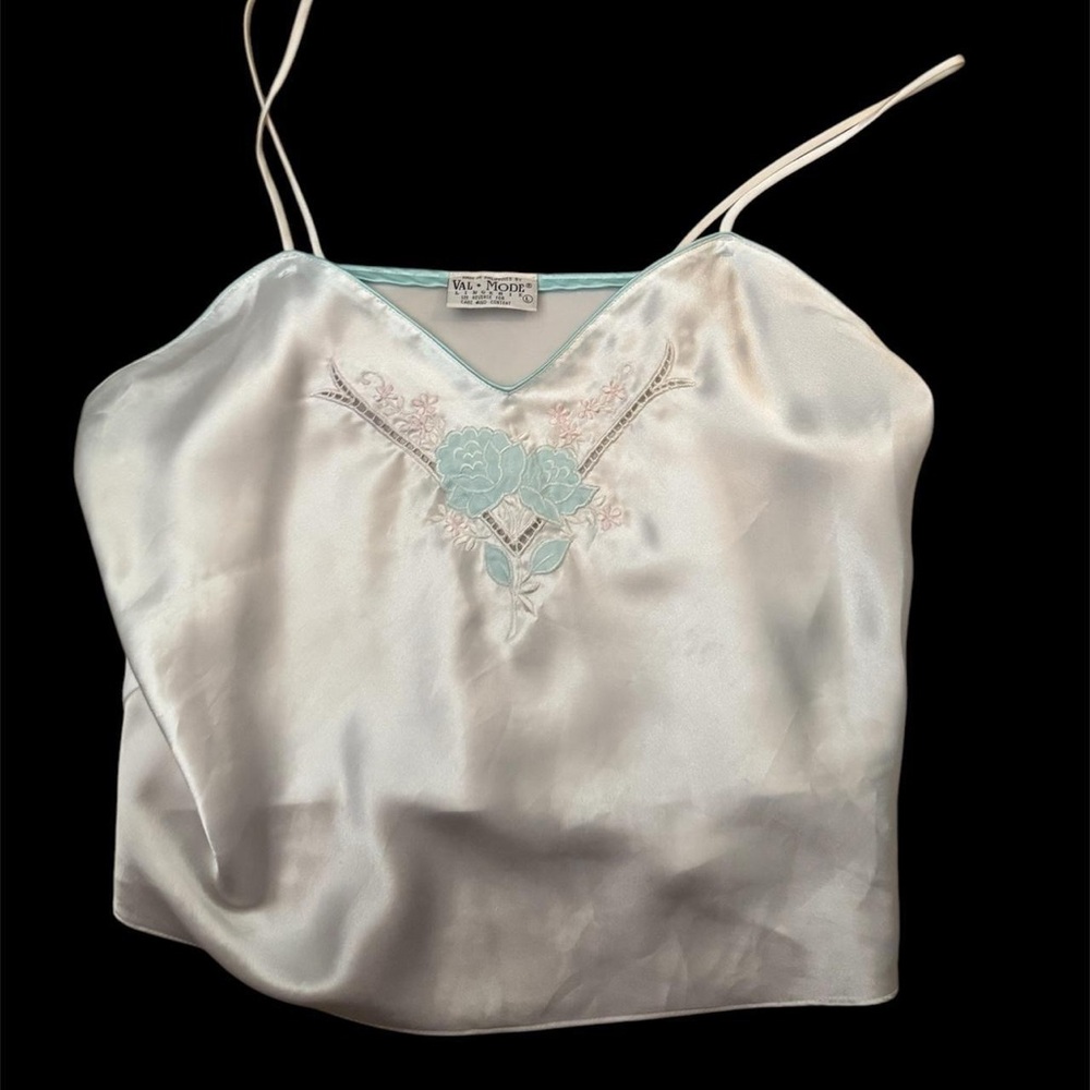 Elegant Satin Camisole with Floral Detail